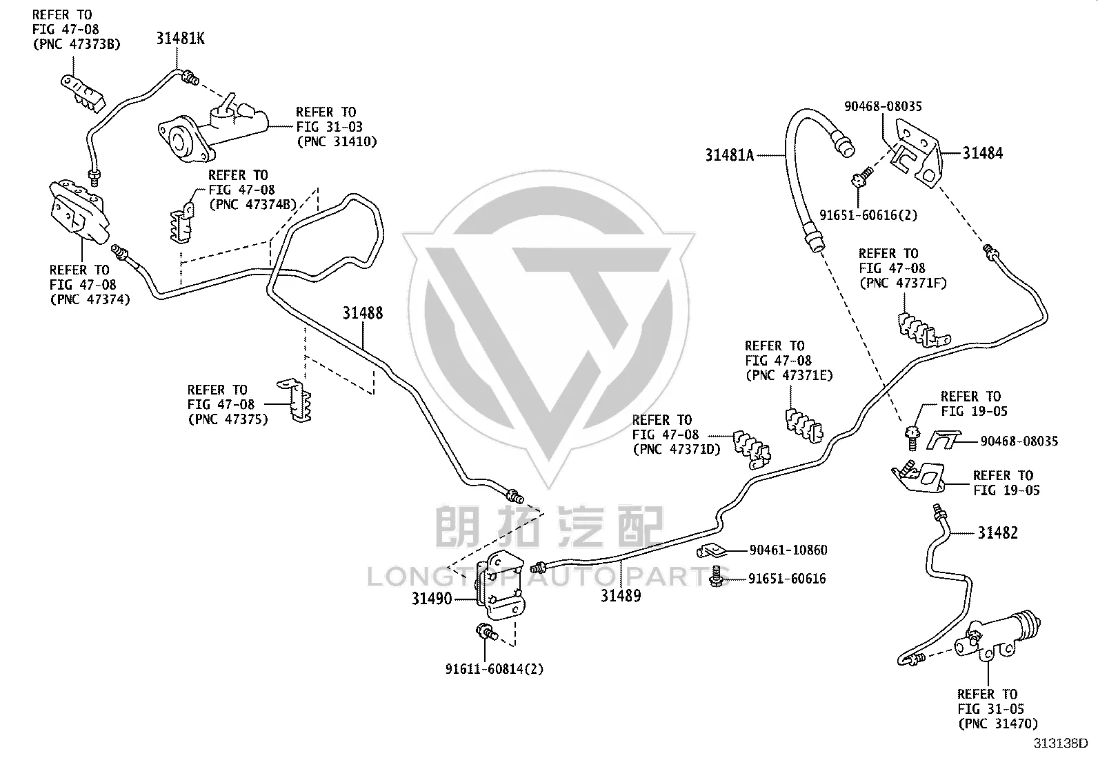 Clutch Cylinder Connecting Pipe 31482-36230 for Toyota Coaster