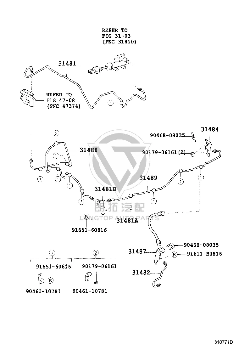 Clutch Pump Connecting Line 31489-36340 for Toyota Coaster