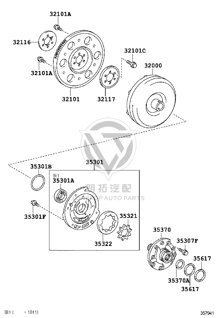 Hydraulic coupling 32000-32160 for Toyota WISH