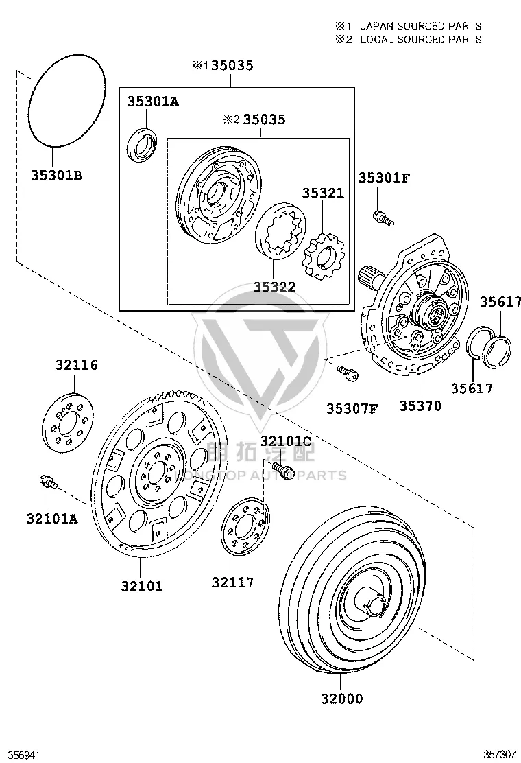 Hydraulic Torque Converter 32000-42060 for Toyota Highlander