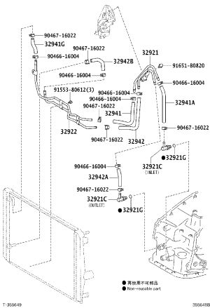 Transmission Oil Cooler Outlet Pipe 32942-28280 for Toyota Previa