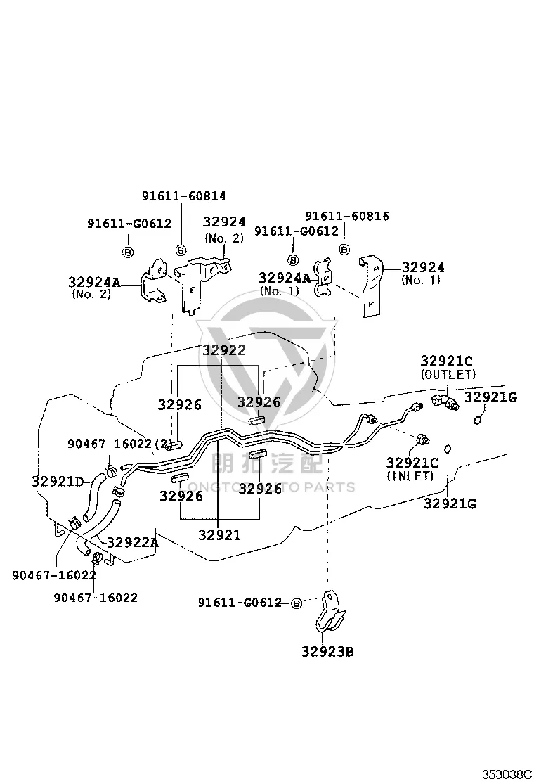 ATF 1 Pipe Clamp 32923-50010 for Toyota Aristo