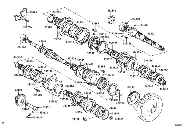 Transmission Reverse Shaft 33451-0D020 for Toyota Corolla