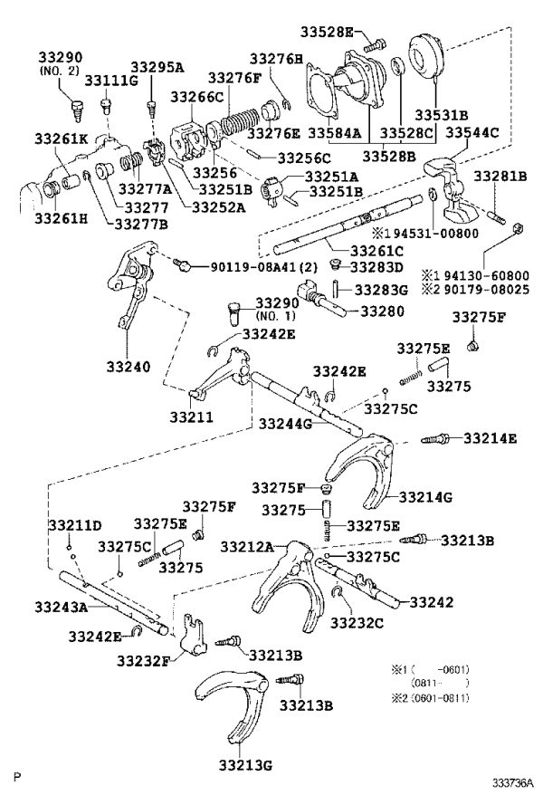 Shift Lever Shaft 33261-52110 for Toyota Auris