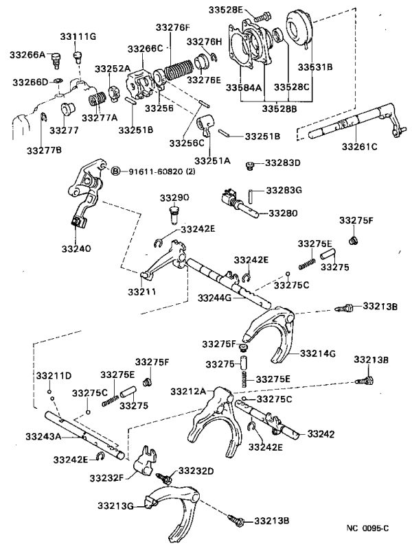 Reverse Locating Pin Assembly 33280-20041 for Toyota Avensis