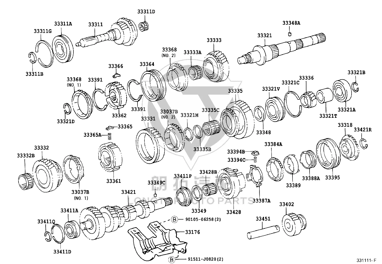 Transmission Output Shaft 33321-60072 for Toyota Land Cruiser