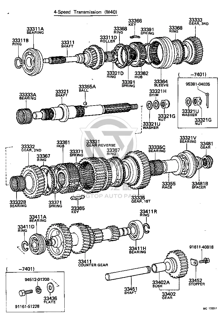 No.2 Synchromesh Shifting Key 33366-36020 for Toyota Dyna