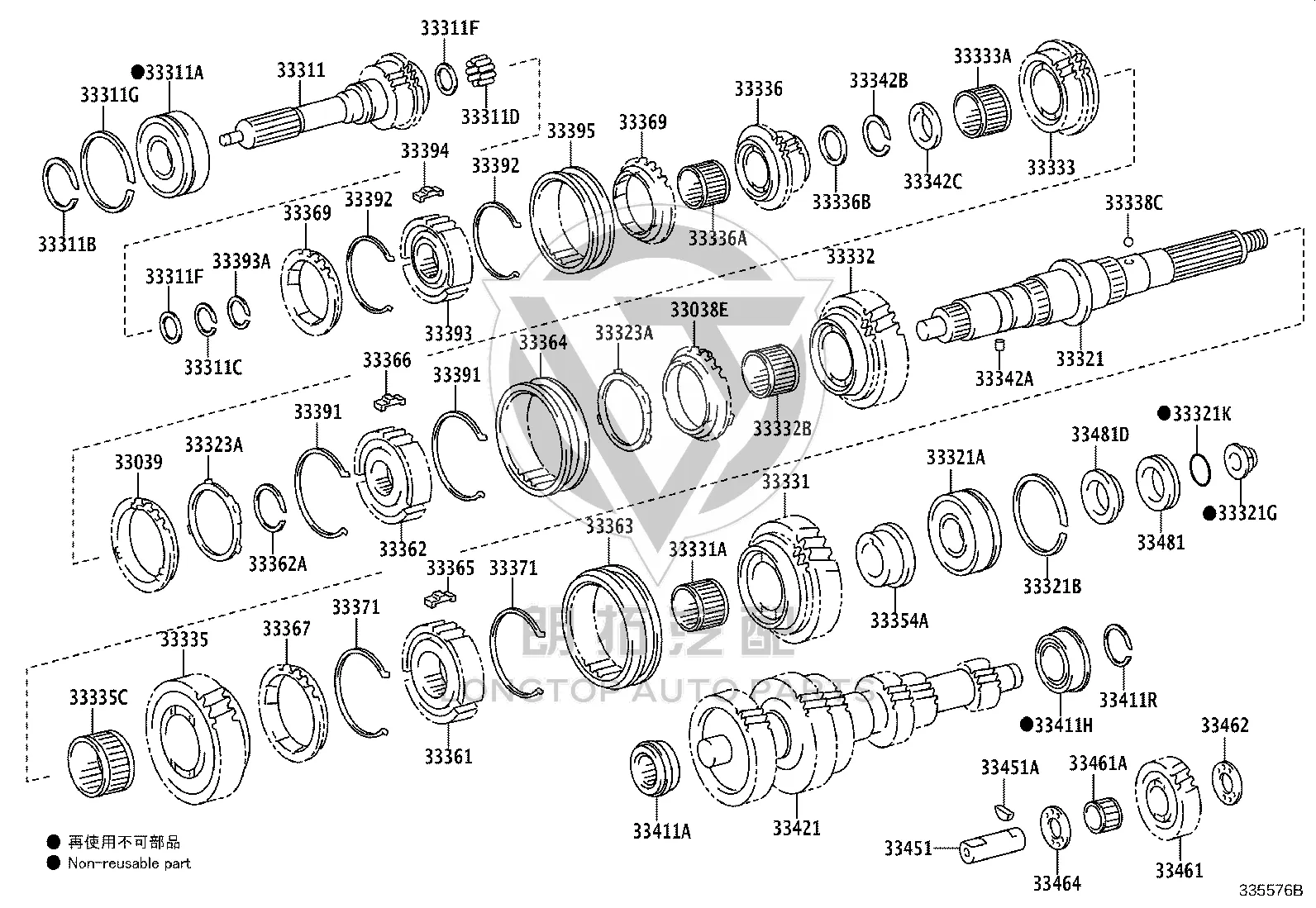 No. 2 Synchronous Meshing Shift Key 33366-36032 for Toyota Coaster