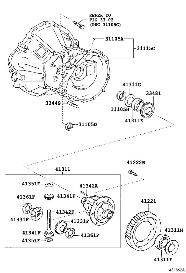 Front Differential Planetary Gear Set 41301-20270 for Toyota ZELAS