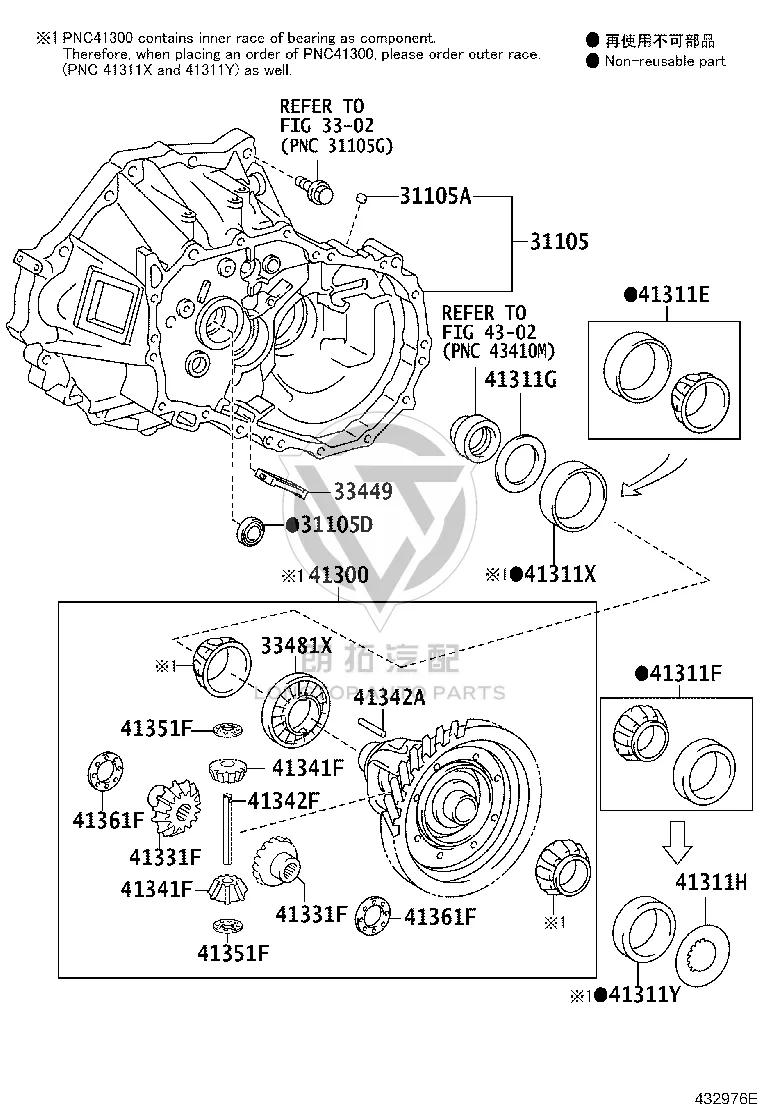 Front Differential Pinion Gear Thrust Washer 41351-52010 for Toyota Corolla
