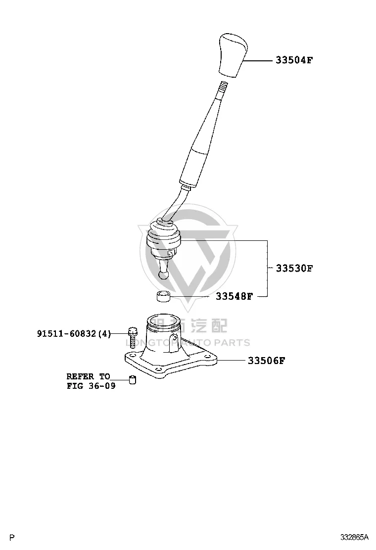 Transmission Shift Lever Handle 33504-35103 for Toyota FJ Cruiser