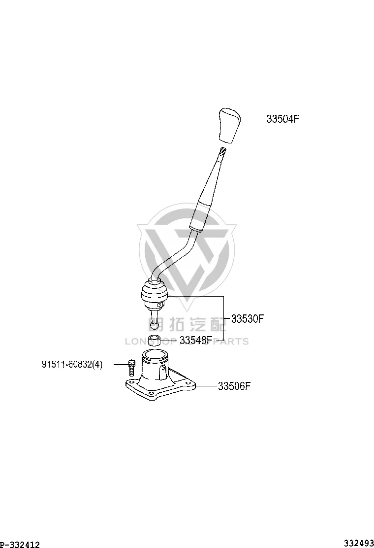 Transmission shift lever knob 33504-60150 for Toyota Land Cruiser Prado