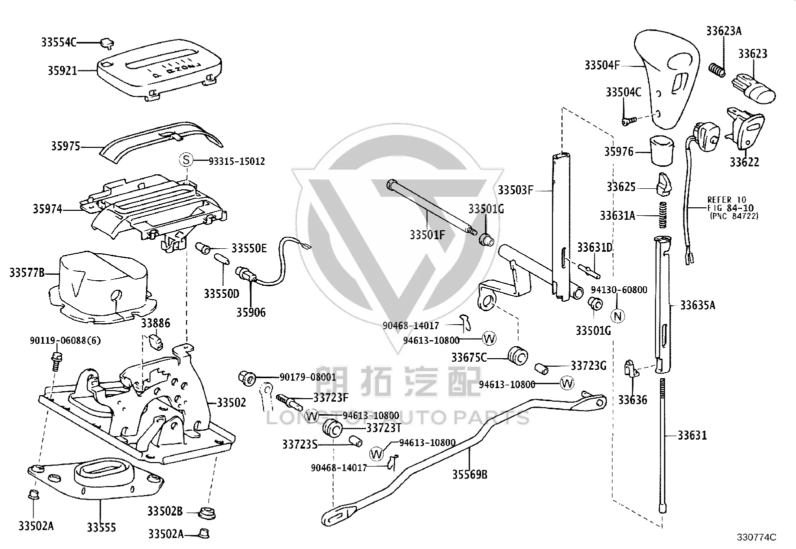 Transmission shift lever handle 33504-60190 for Toyota Land Cruiser