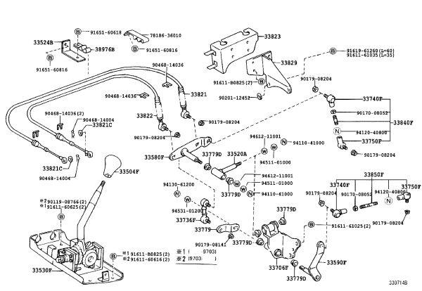 Floor Shift Control Shaft Assembly 33520-36230 for Toyota Coaster