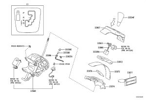 Shift lock release button guide 33569-48020 for Lexus RX300