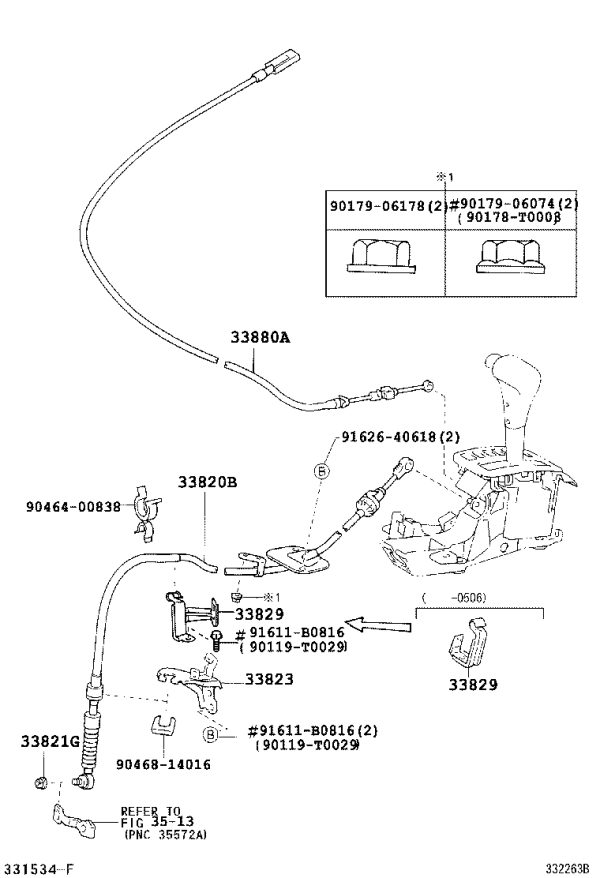 Transmission Shift Cable 33820-02620 for Toyota Corolla