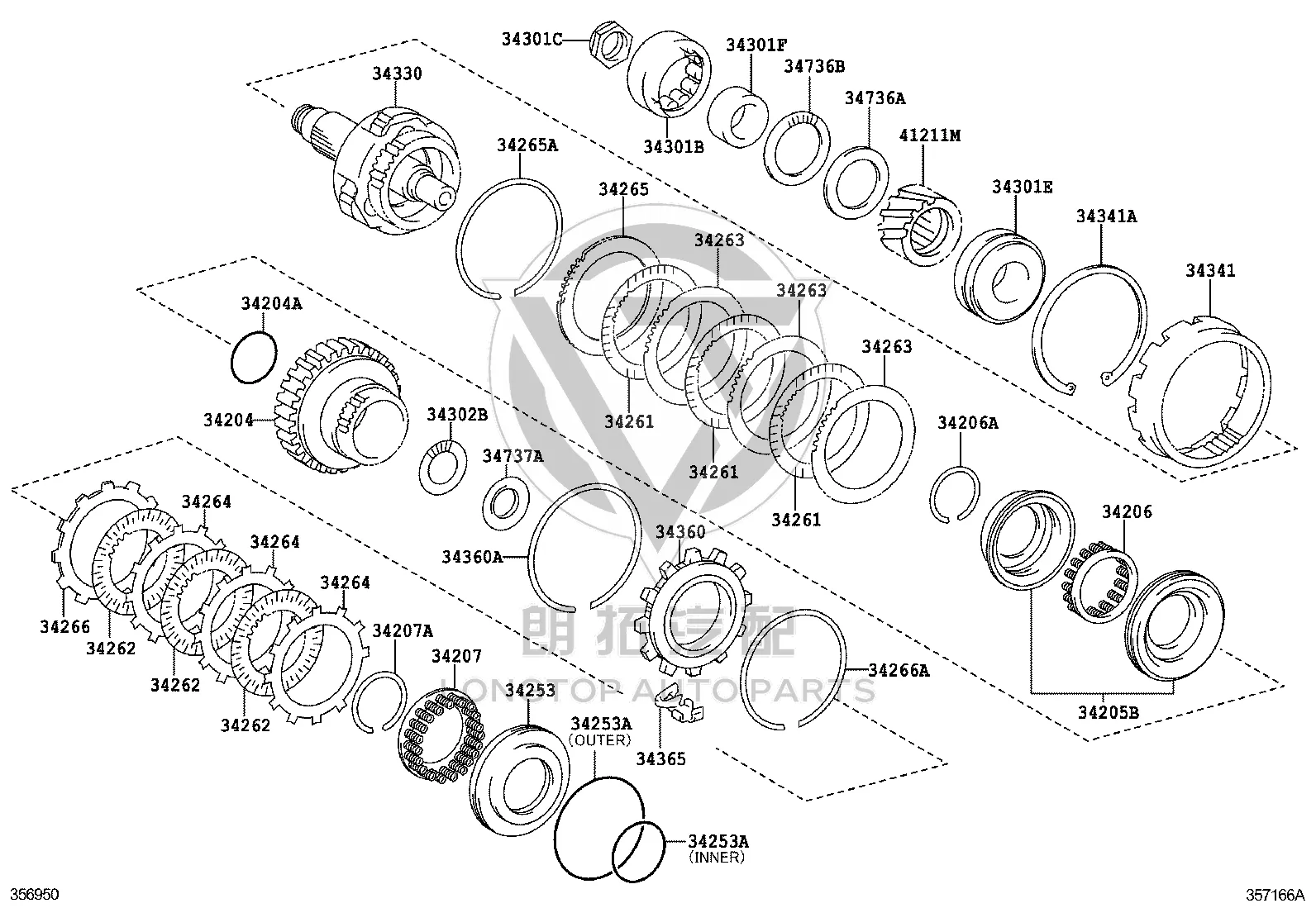 No.2 Low Clutch Disc 34262-33020 for Toyota Camry