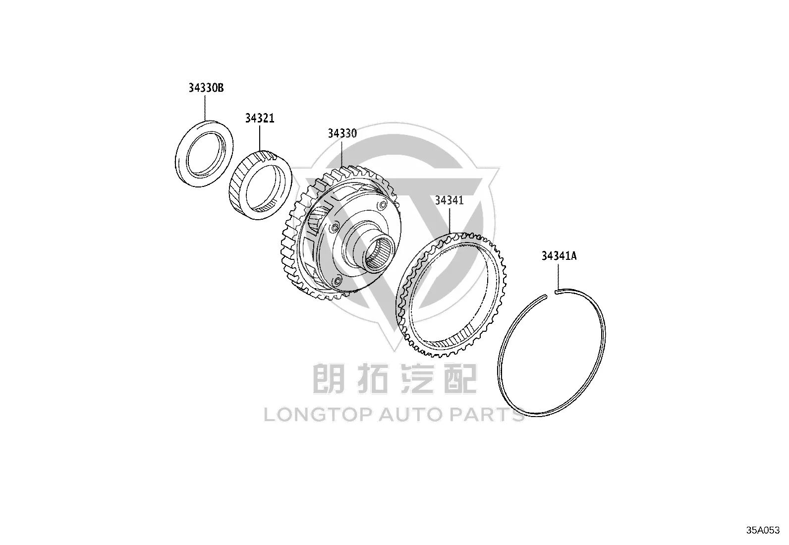 Low-speed Planetary Sun Gear 34321-73010 for Toyota Camry