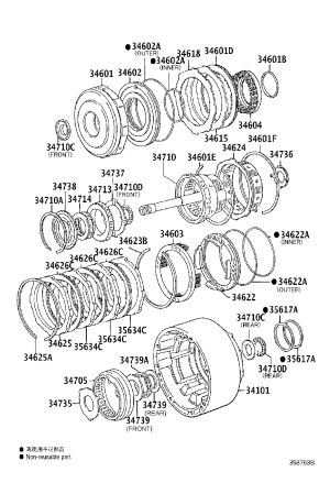 Overdrive Clutch Plate 34634-30010 for Toyota Celica