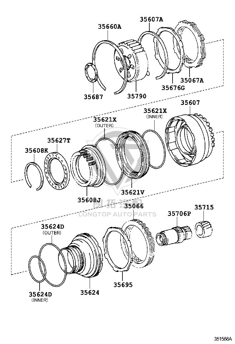 No.2 3rd Brake Disc Assembly 35067-30021 for Toyota ALTEZZA