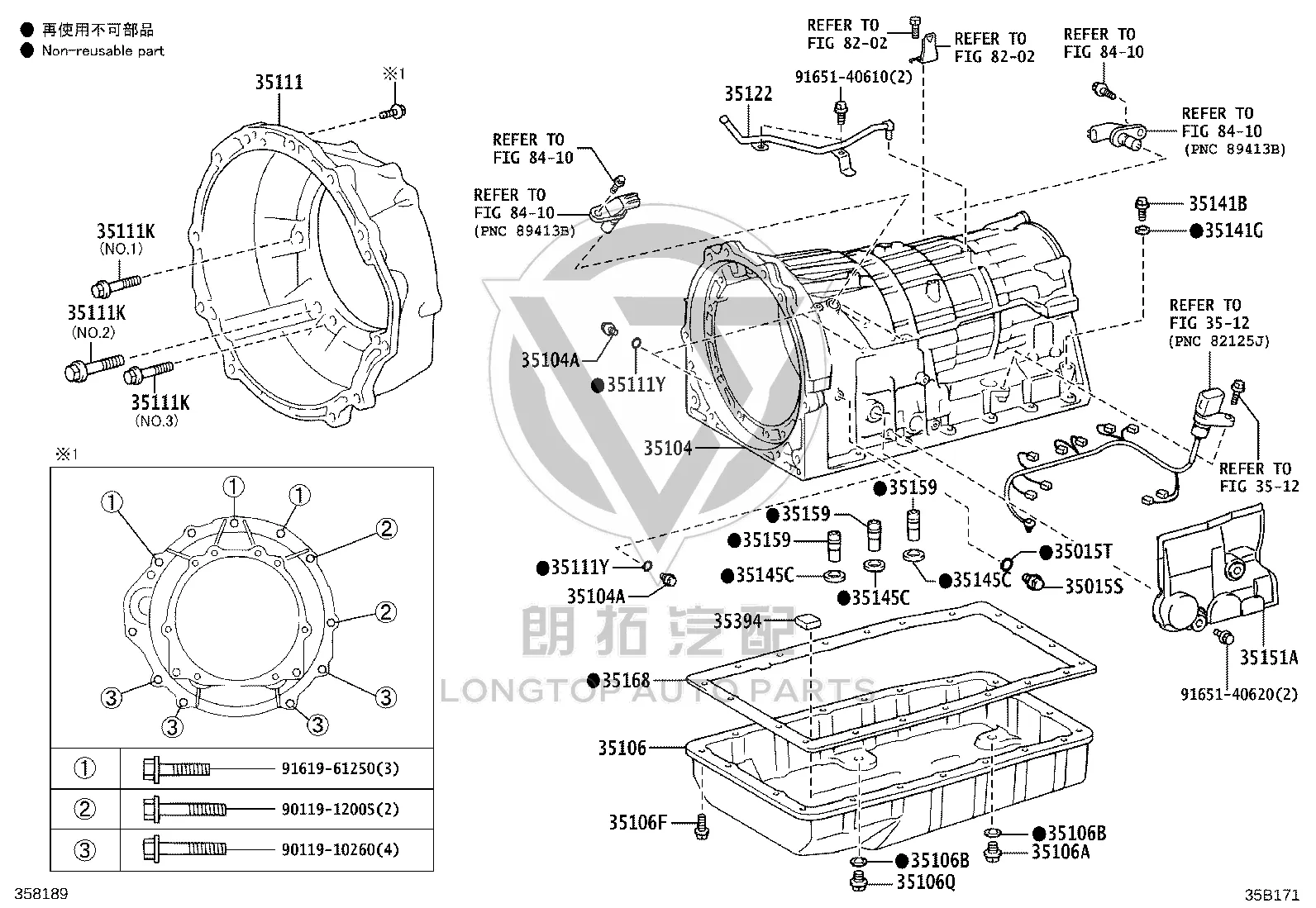 Transmission Side Cover (Left) 35151-2020 for Toyota Mark X