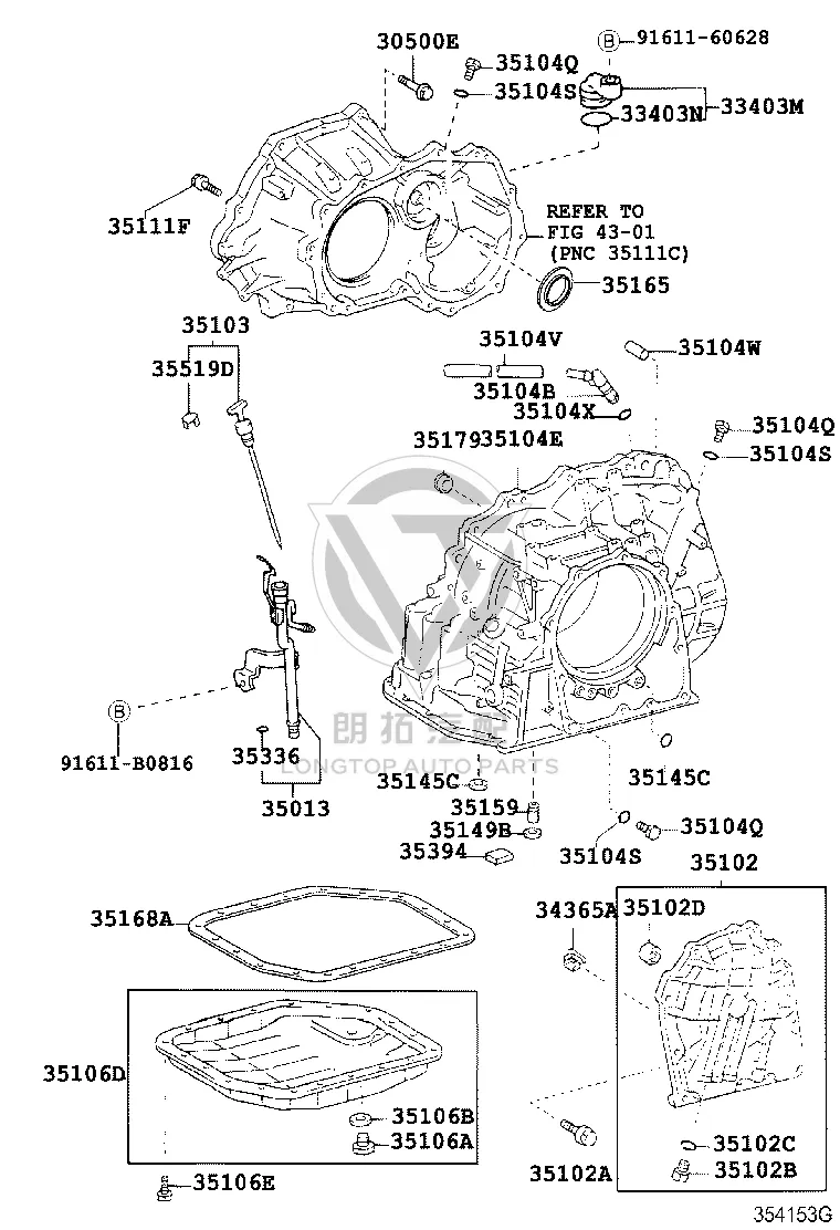 Center Transmission Case 35104-28092 for Toyota WISH