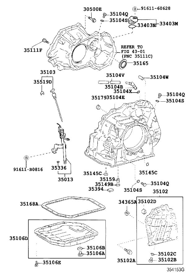 Center Transmission Case 35104-28092 for Toyota WISH