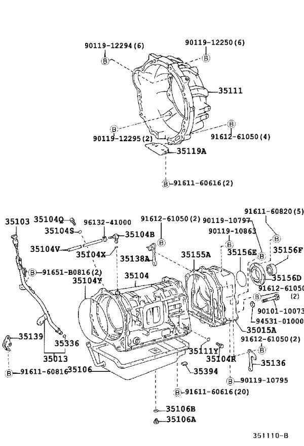 Transmission Housing 35104-60130 for Toyota Land Cruiser