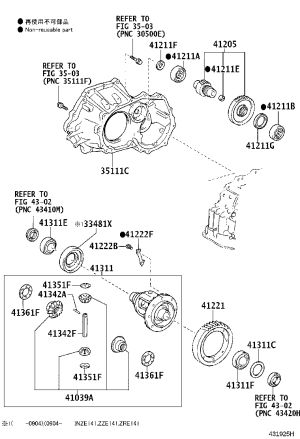 Front Transmission Case 35105-12080 for Toyota Corolla