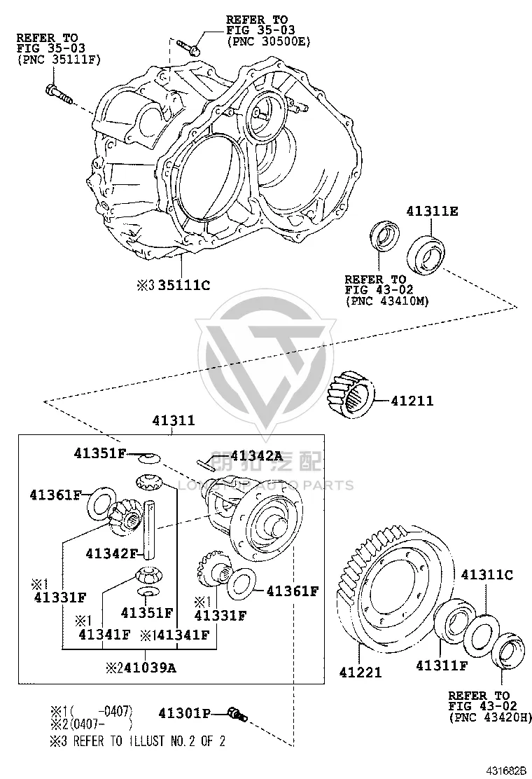 Front Transmission Case 35105-44011 for Toyota Avensis