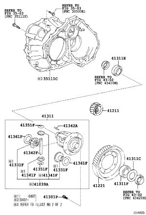 Front Transmission Case 35105-44011 for Toyota Avensis