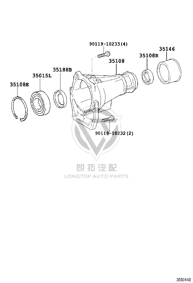 Rear Transmission Case 35108-50030 for Toyota Crown