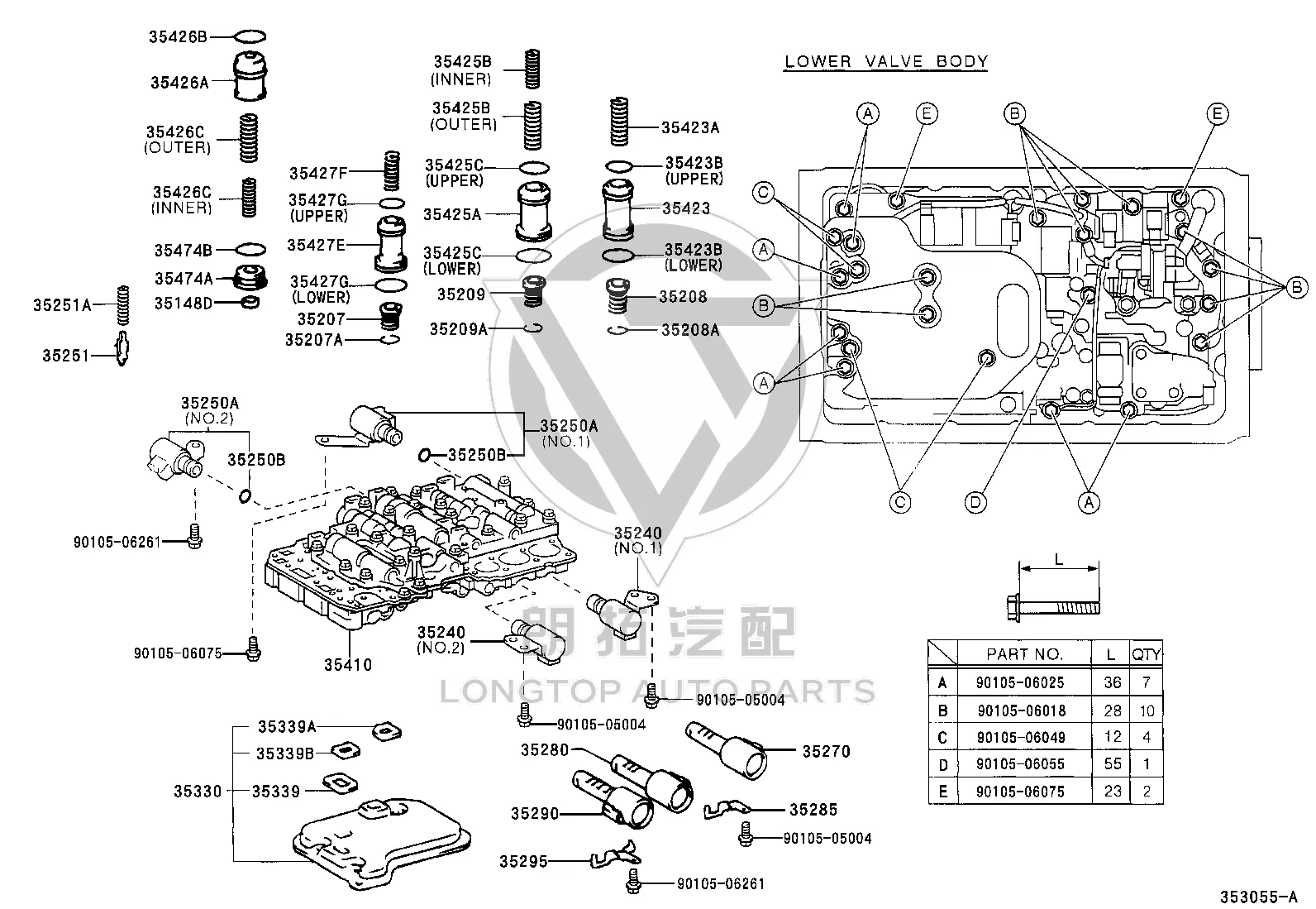 Automatic Transmission Three Way Solenoid Valve Assembly 35240-50010 for Toyota Brevis