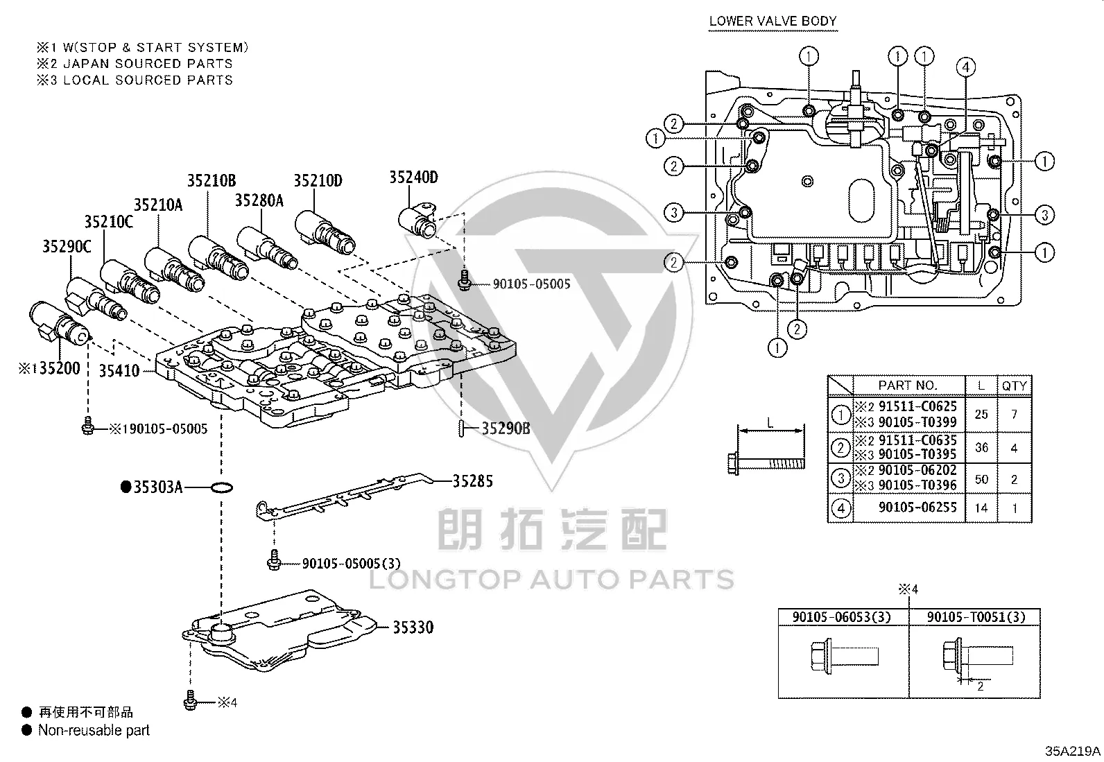 Transmission Valve Body 35410-71103 for Toyota Fortuner