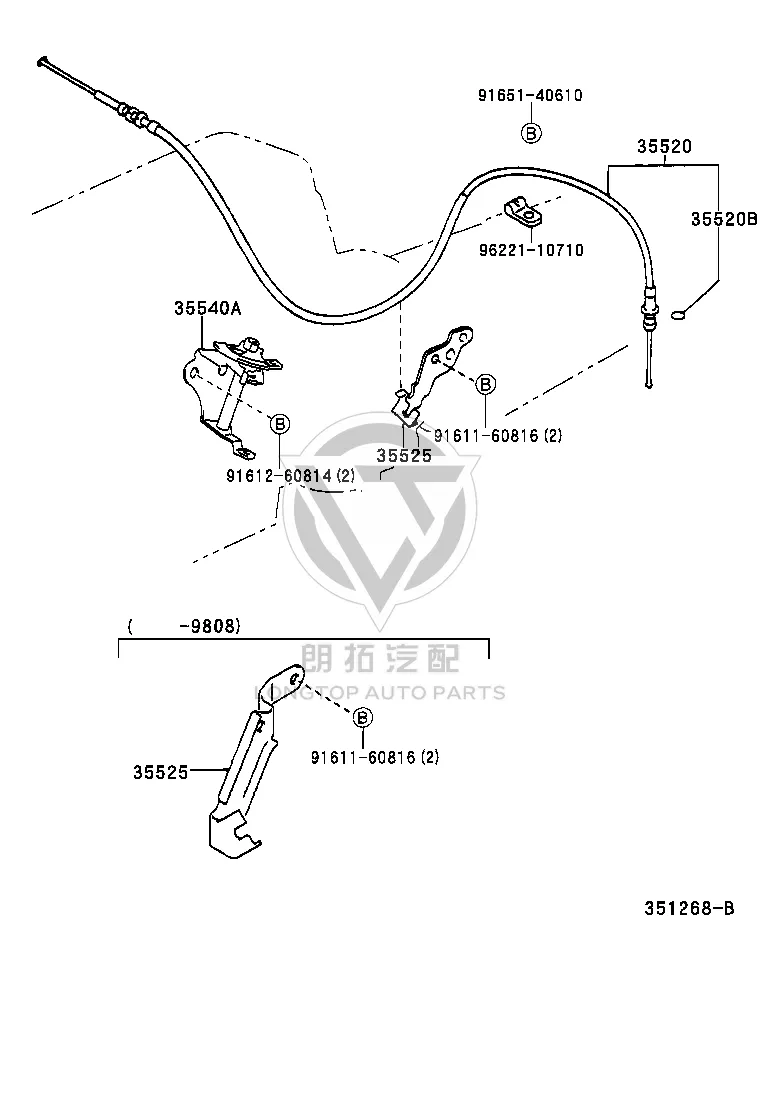 Throttle Cable Assembly 35520-35250 for Toyota Land Cruiser