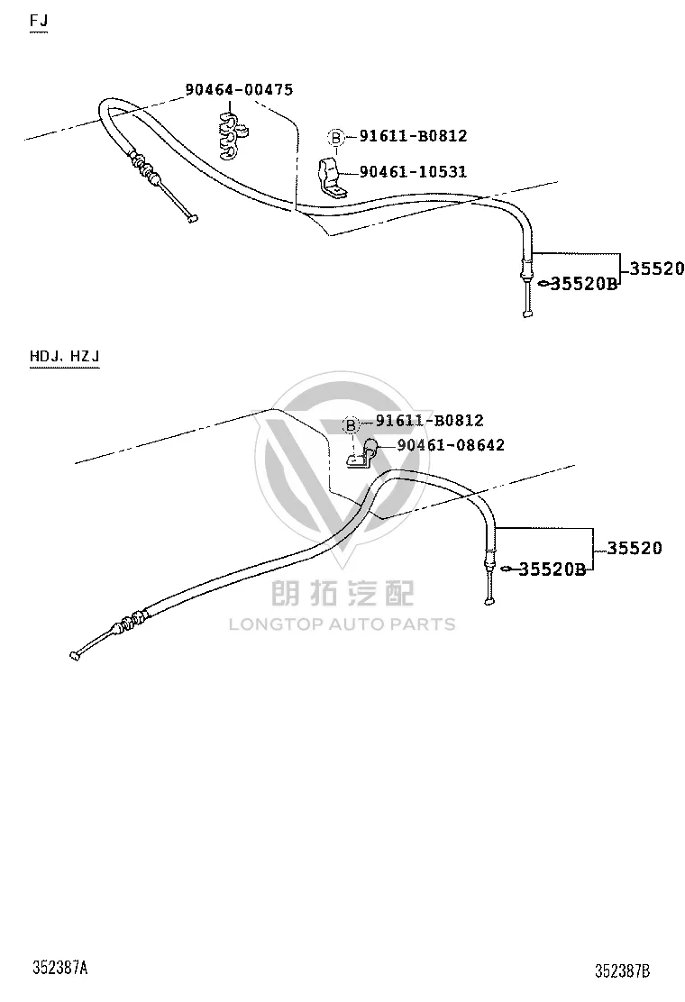 Throttle Cable Assembly 35520-60111 for Toyota Land Cruiser