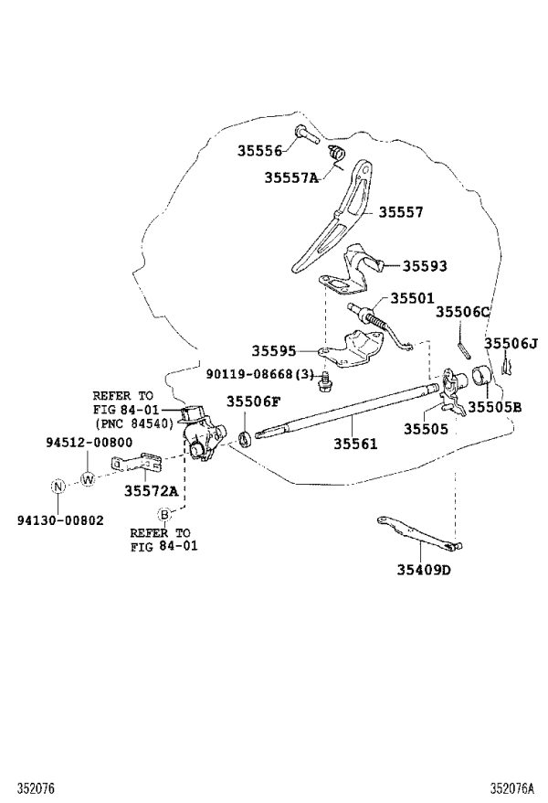 Parking Lock Pawl Bracket 35595-52030 for Toyota Vios