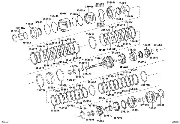 No. 2 Clutch Hub Thrust Washer 35613-22010 for Toyota Reiz