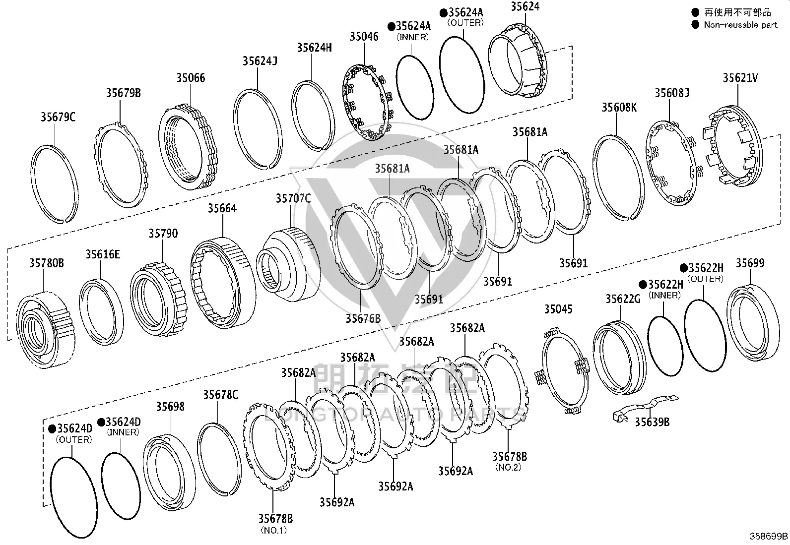 Brake Pad 35691-50020 for Toyota Crown