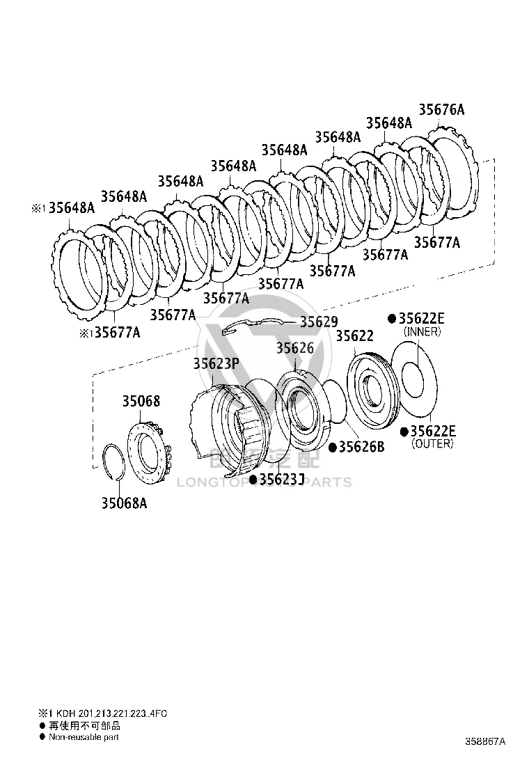 Brake Flange (for first gear and reverse brake) 35676-50020 for Toyota 4RUNNER