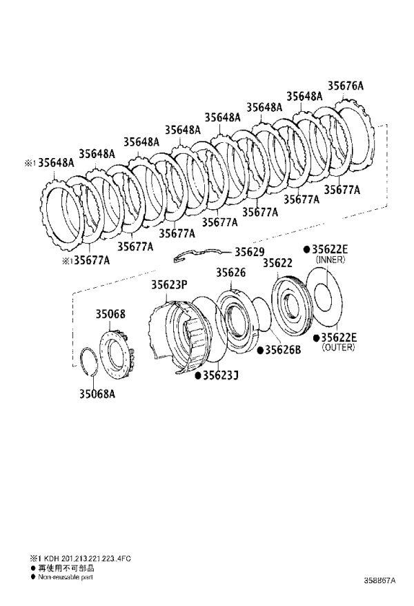 Brake Flange (for first gear and reverse brake) 35676-50020 for Toyota 4RUNNER