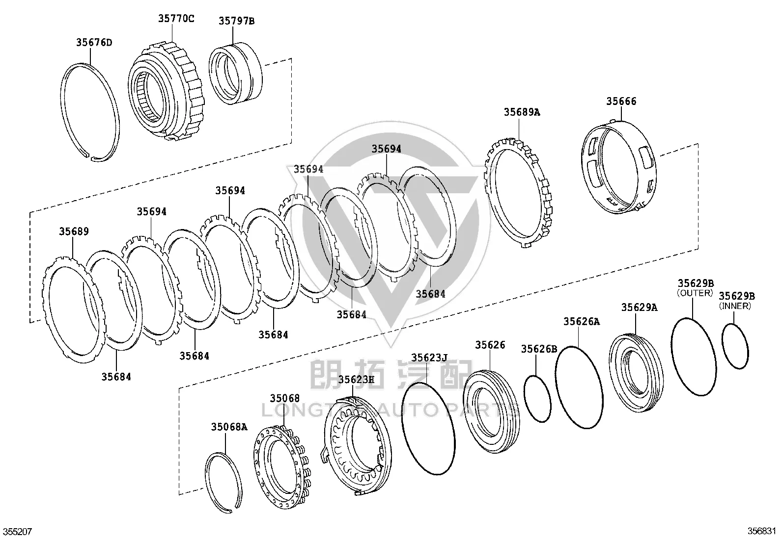 Brake disc No. 4 35684-22010 for Toyota MARK X