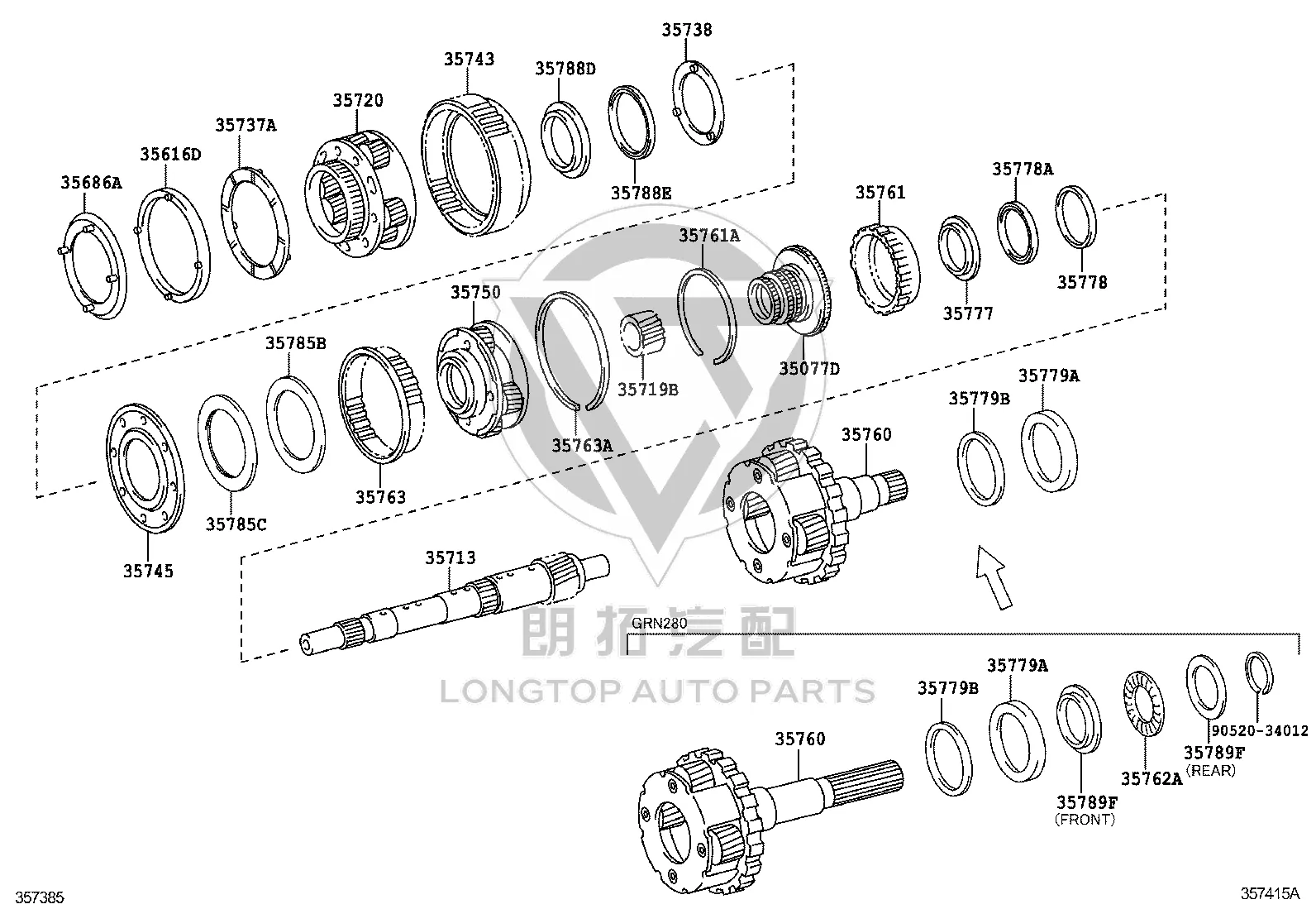 No. 2 Clutch Drum Thrust Washer 35686-60010 for Toyota 4RUNNER