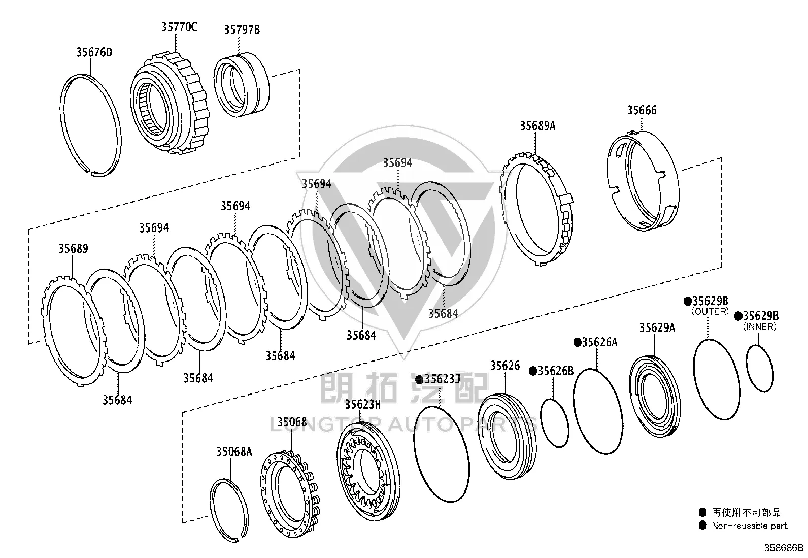 No. 4 Brake Pad 35694-22010 for Toyota Mark X