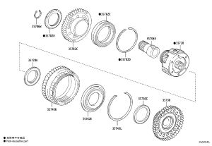Planetary Sun Gear Sub-Assembly 35706-73010 for Toyota Camry
