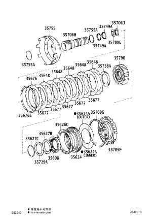 Sun gear shaft oil ring 35749-30010 for Toyota 4RUNNER