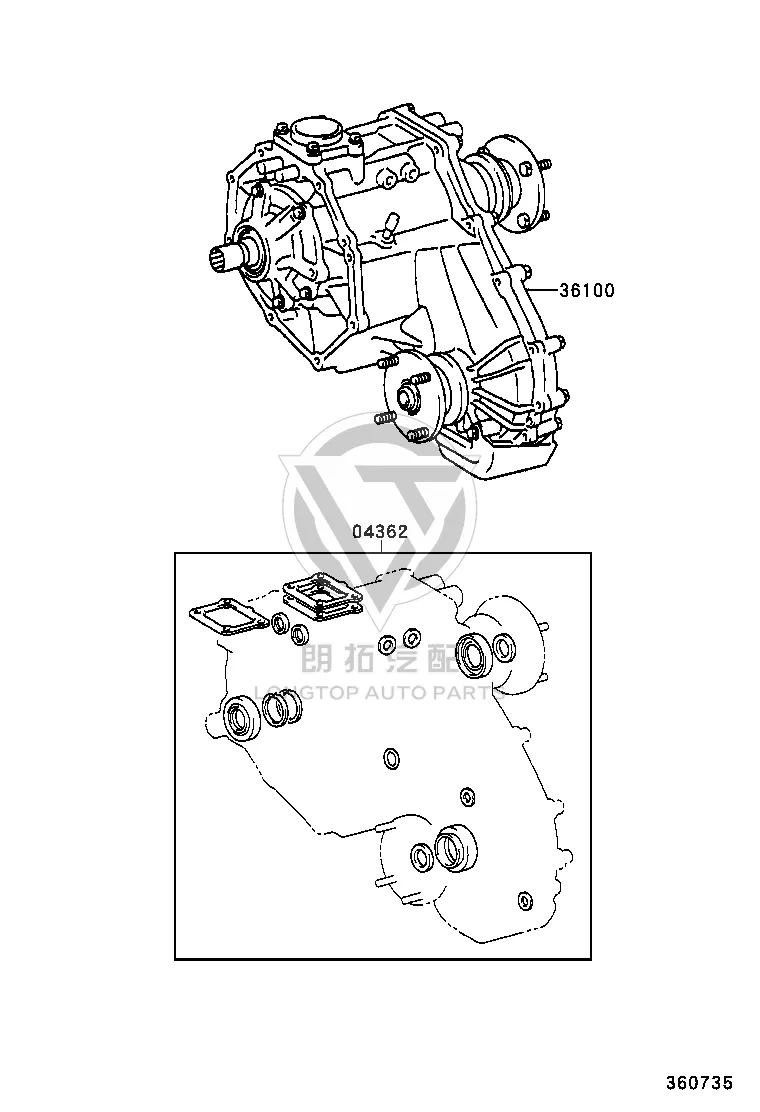 Transfer Case 36100-6D170 for Toyota Land Cruiser Prado