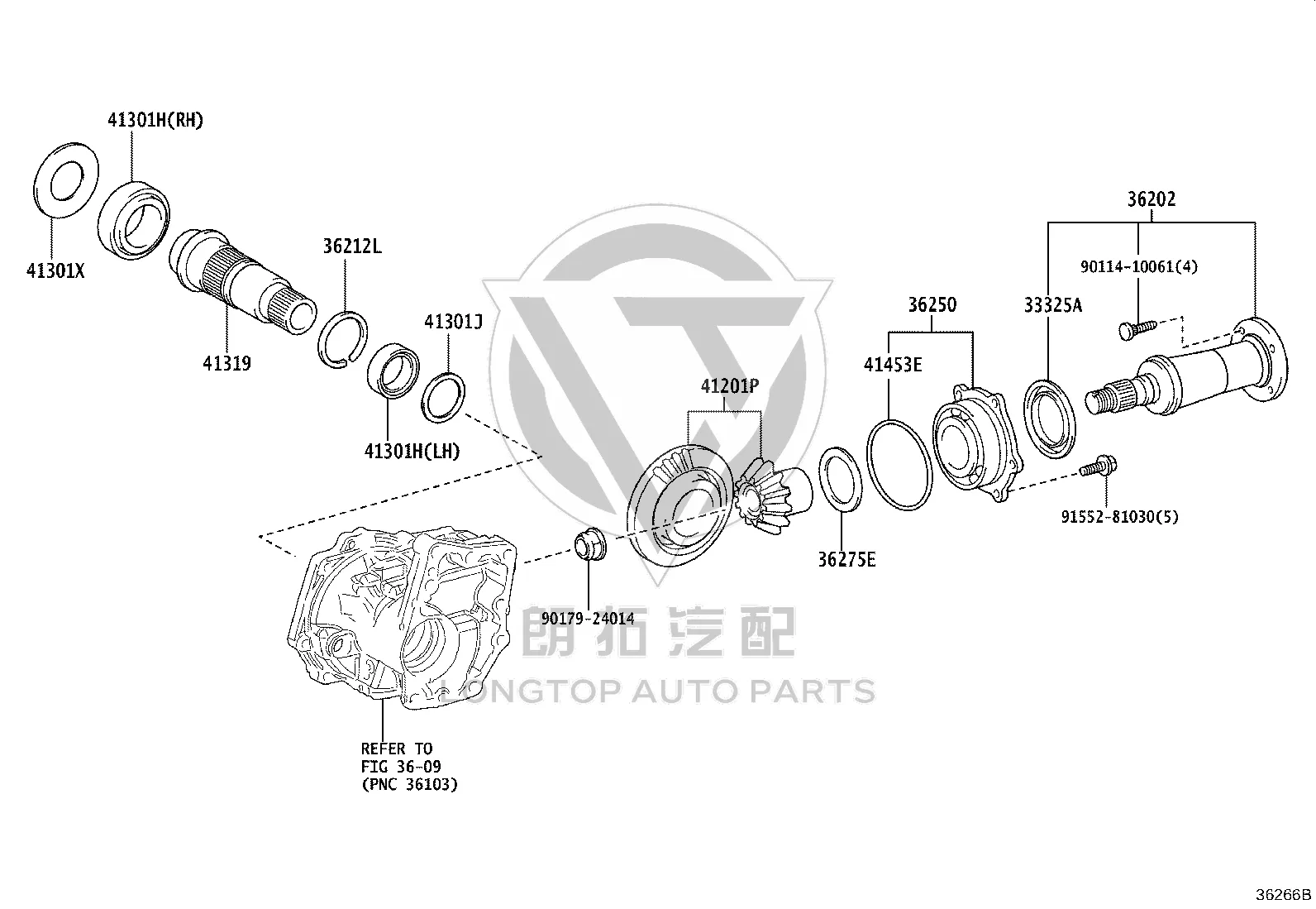 Transfer Gear Assembly 41201-52010 for Toyota C-HR
