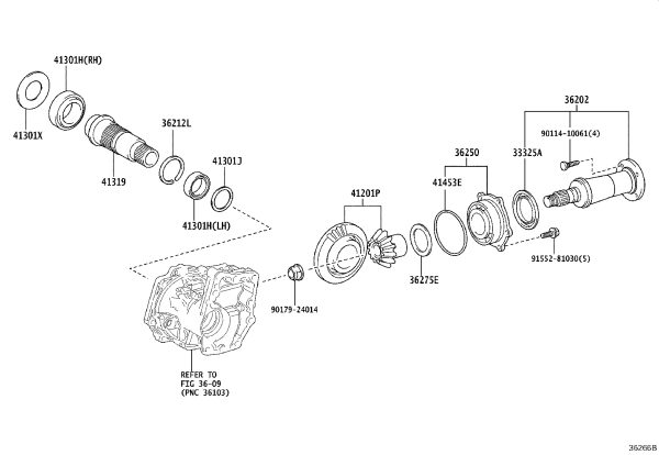 Transfer Gear Assembly 41201-52010 for Toyota C-HR