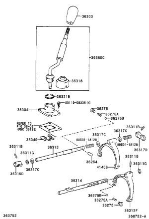 Gear Shift Lever Handle 36303-60310 for Toyota Land Cruiser Prado